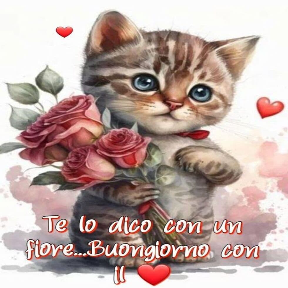 Immagini buongiorno con gatti