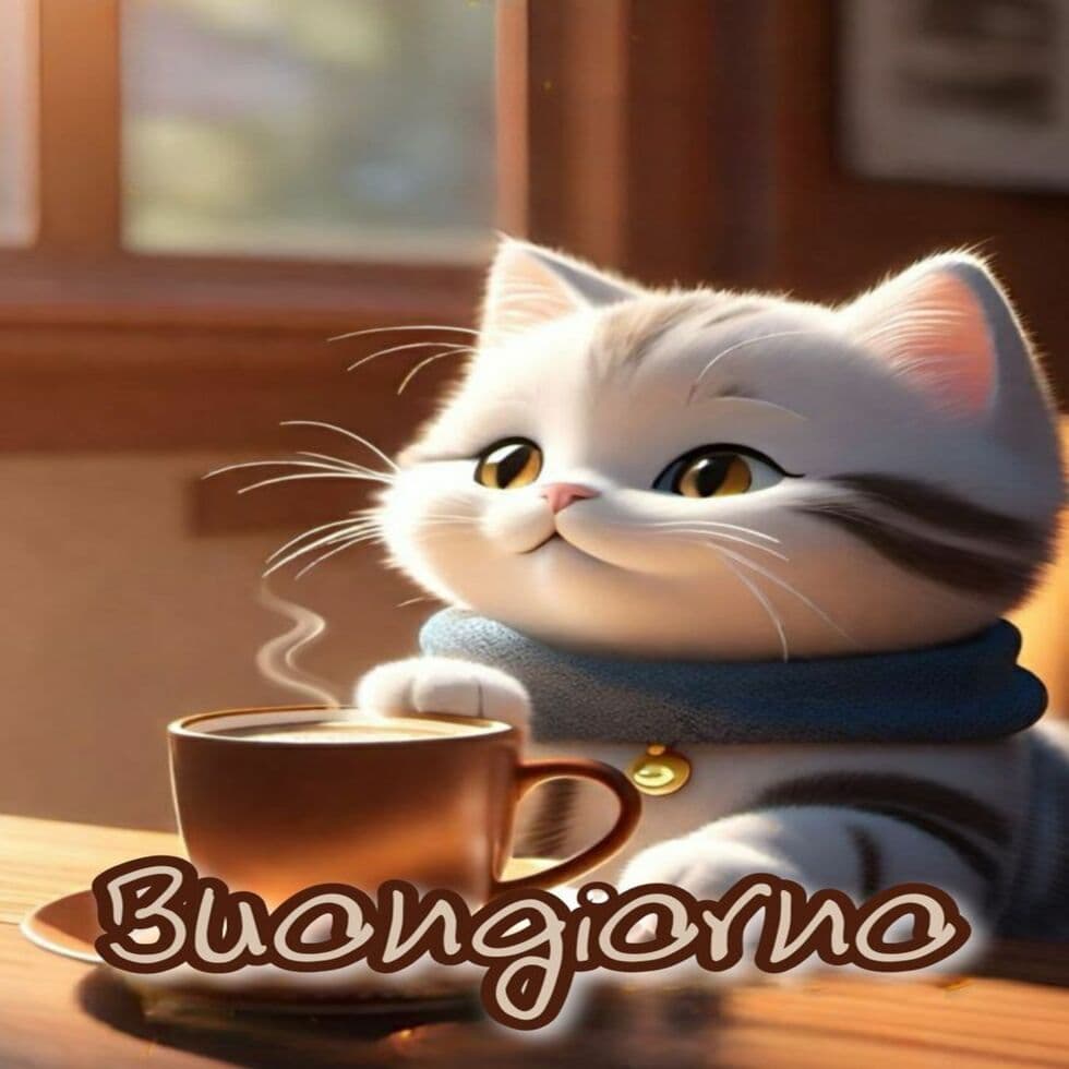 Immagini buongiorno con gatti